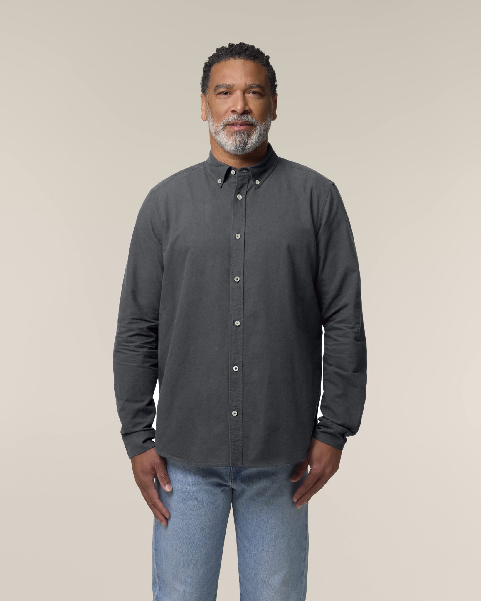 Stanley Oxford Shirt_Anthracite_Studio_Front_Main_1