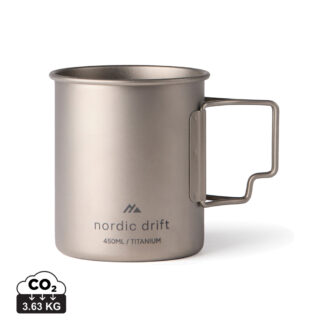 Nordic Drift Trail Ultra Light Titanium 450 ml puodelis su logotipu