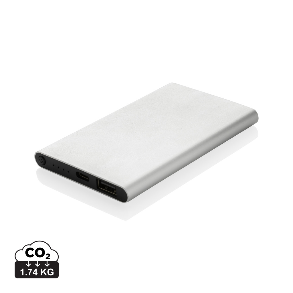 RCS 4000 mAh išorinė baterija iš perdirbto plastiko ir aliuminio su USB-C jungtimi