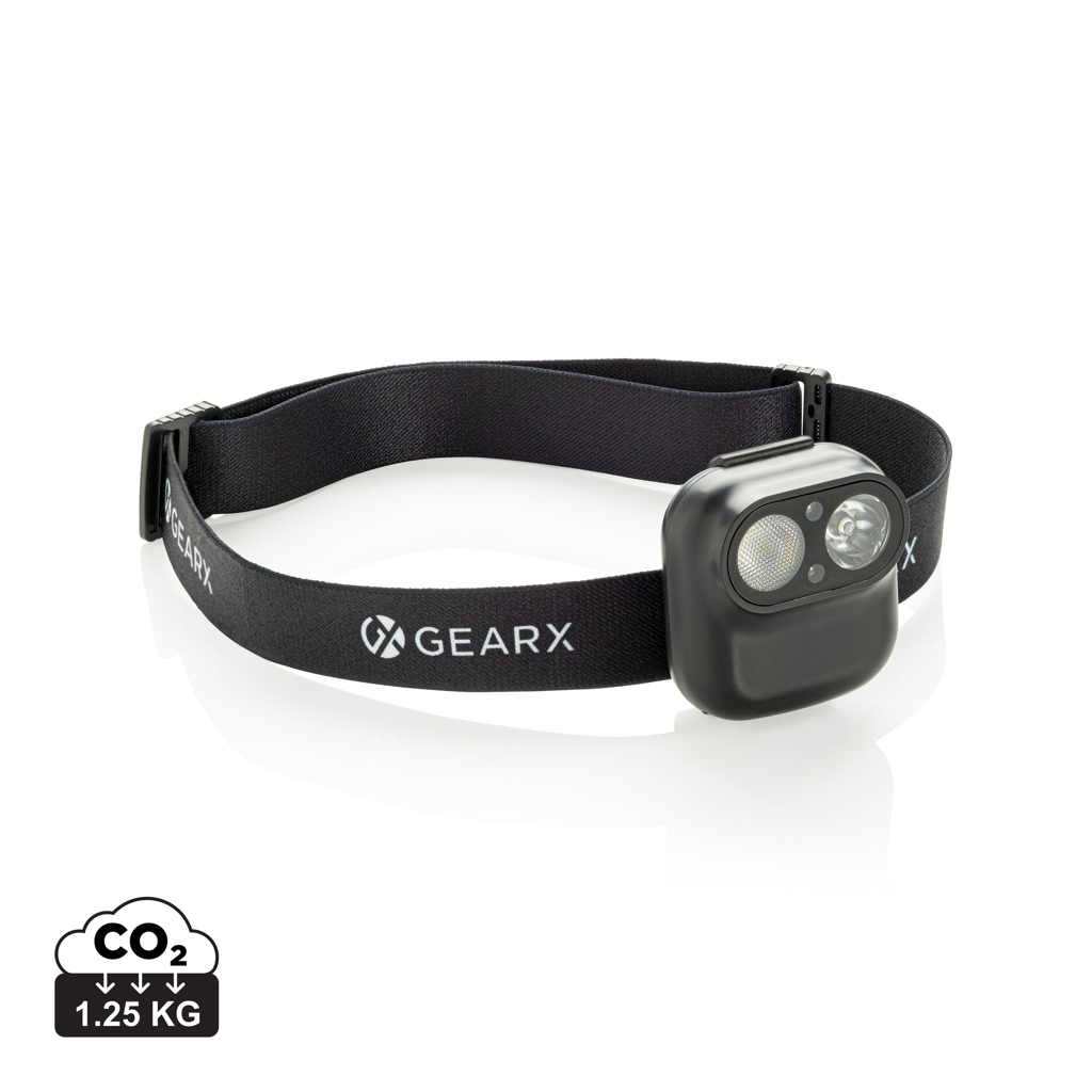 Gear X RCS galvos žibintuvėlis su judesio jutikliu, iš perdirbto plastiko